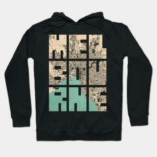 Melbourne, Australia City Map Typography - Vintage Hoodie